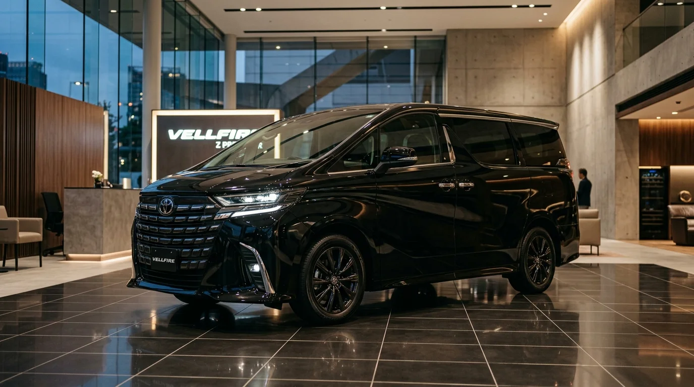 Toyota Vellfire MPV viewed from the front and side